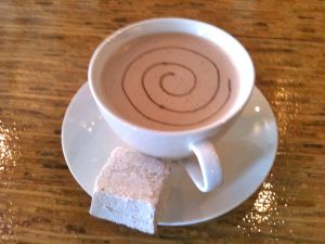Posano's hot chocolate, with housemade marshmallow.