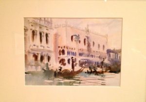 Sargent watercolor of the Grand Canal, Venice, at the Brooklyn Museum. 